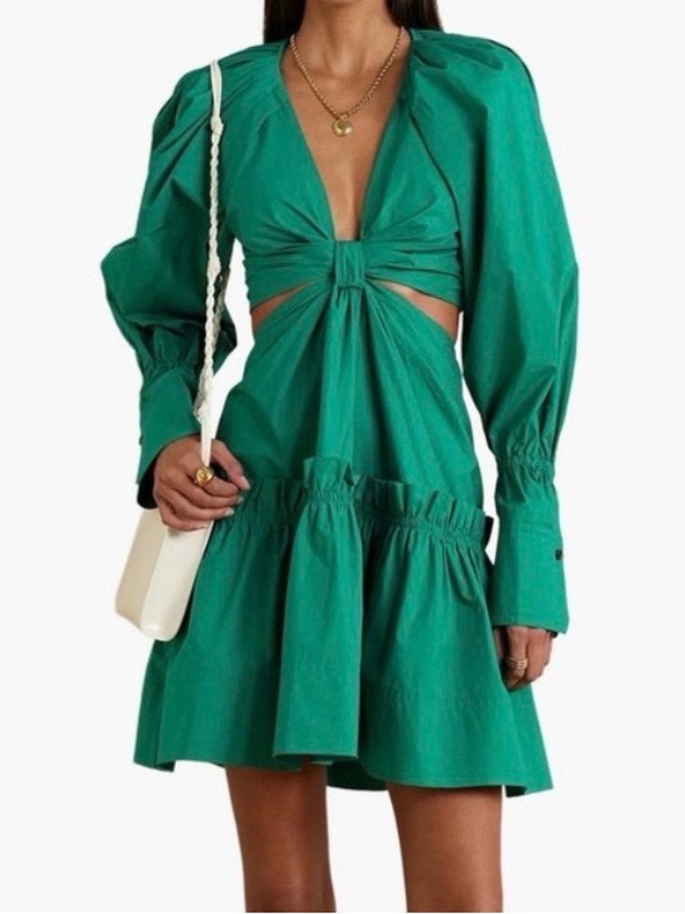 A.L.C Alexa Green cutout poplin cotton mini Dress Size 8